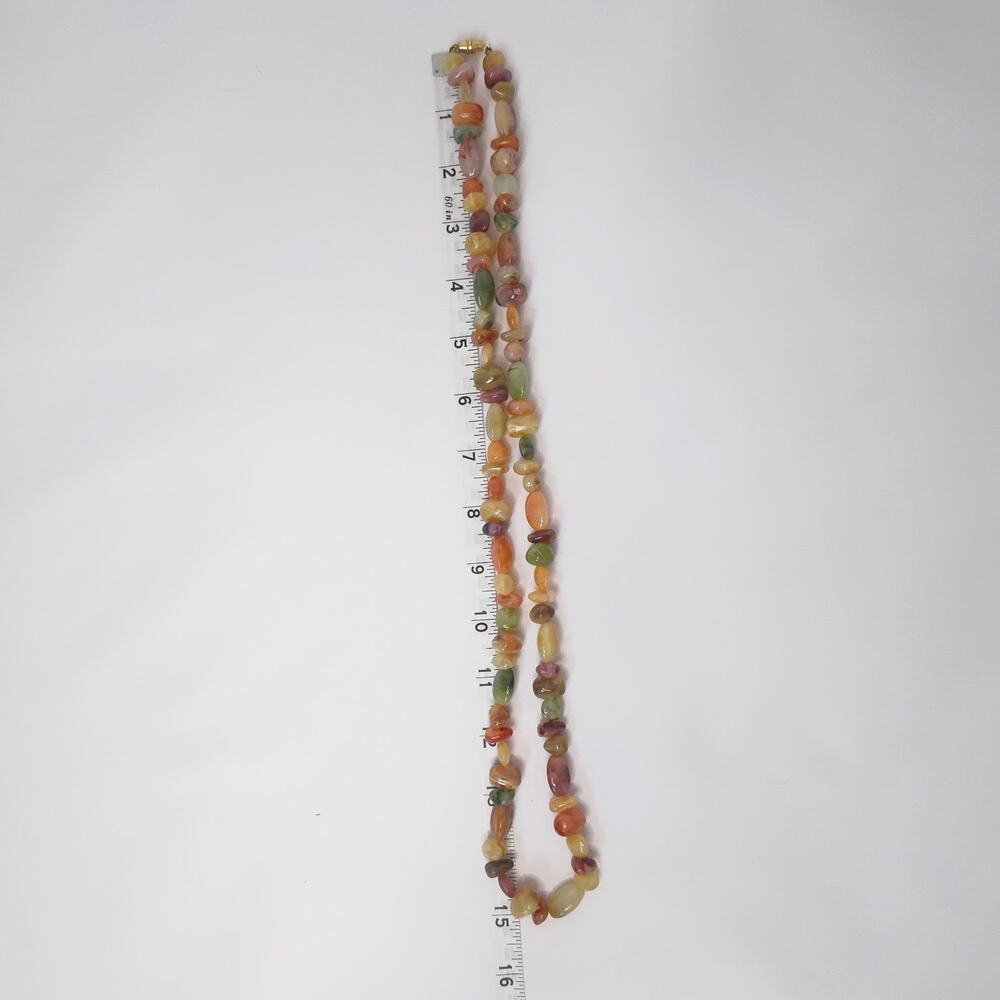Multicolor Vintage Agate Jasper 30" Long Necklace - Picture 5 of 8